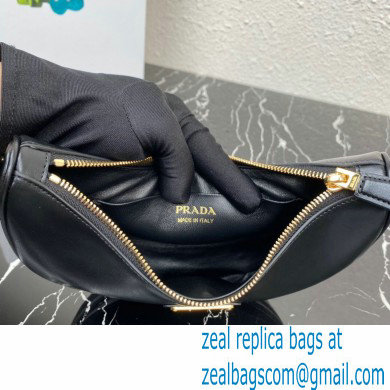 Prada Moon Leather shoulder bag 1BC194 Black 2023