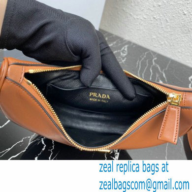 Prada Moon Leather shoulder bag 1BC194 Brown 2023