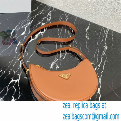 Prada Moon Leather shoulder bag 1BC194 Brown 2023