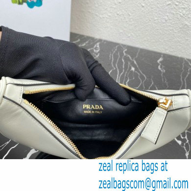 Prada Moon Leather shoulder bag 1BC194 White 2023