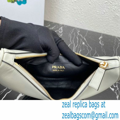Prada Moon Leather shoulder bag 1BC194 White 2023