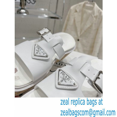 Prada Rubber wedge platform sandals 1XX641 White 2023 - Click Image to Close