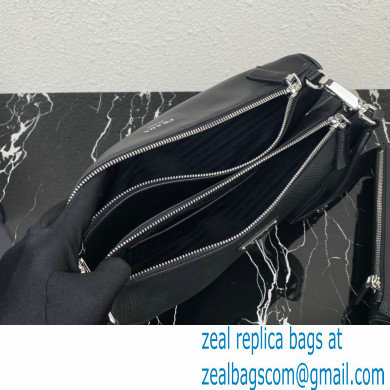 Prada Saffiano leather and leather shoulder bag 2VH157 Black 2023 - Click Image to Close