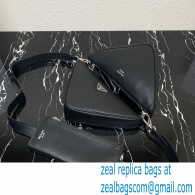 Prada Saffiano leather and leather shoulder bag 2VH157 Black 2023 - Click Image to Close