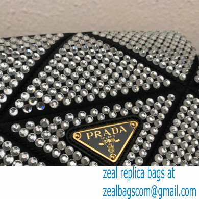 Prada Satin mini-bag with crystals 1BD329 Black 2023 - Click Image to Close