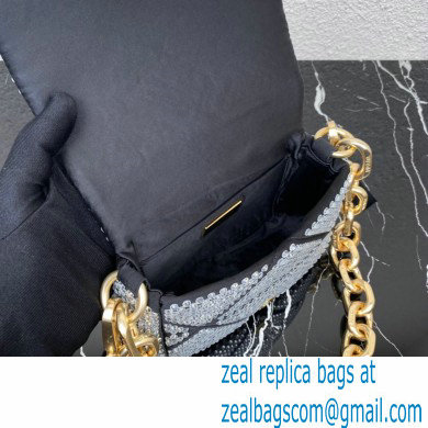 Prada Satin mini-bag with crystals 1BD329 Black 2023 - Click Image to Close