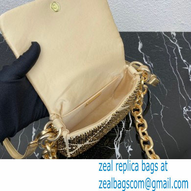 Prada Satin mini-bag with crystals 1BD329 Gold 2023