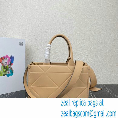 Prada Small leather Symbole bag with topstitching 1BA379 Beige 2023