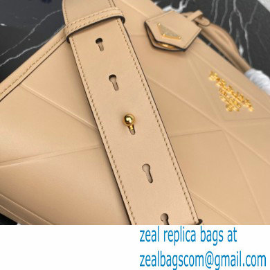 Prada Small leather Symbole bag with topstitching 1BA379 Beige 2023