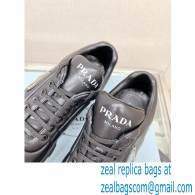 Prada Soft padded nappa leather lace-up loafers Black 2023 - Click Image to Close
