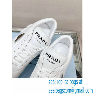 Prada Soft padded nappa leather lace-up loafers White 2023