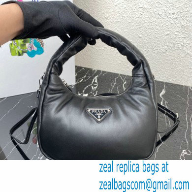 Prada Soft padded nappa leather mini-bag 1BA384 Black 2023 - Click Image to Close