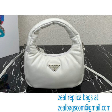 Prada Soft padded nappa leather mini-bag 1BA384 White 2023