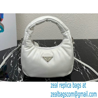 Prada Soft padded nappa leather mini-bag 1BA384 White 2023 - Click Image to Close