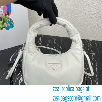 Prada Soft padded nappa leather mini-bag 1BA384 White 2023