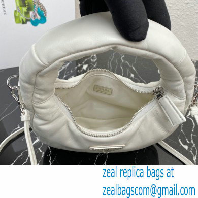 Prada Soft padded nappa leather mini-bag 1BA384 White 2023 - Click Image to Close