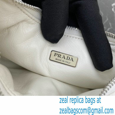 Prada Soft padded nappa leather mini-bag 1BA384 White 2023 - Click Image to Close