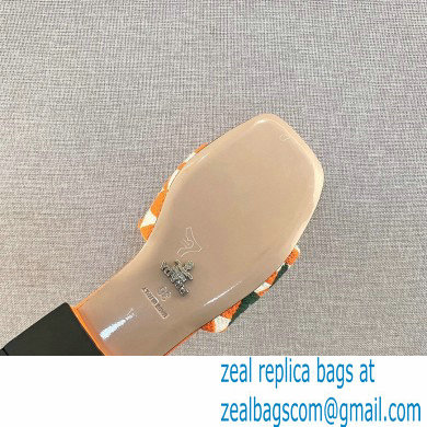 Prada Triangolo Ibiscus Flat Slide Sandals Orange 2023