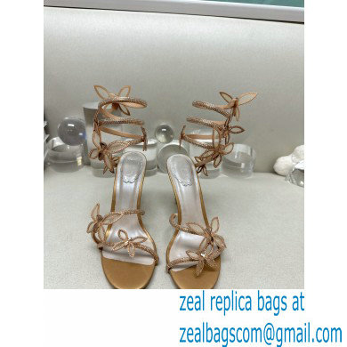 Rene Caovilla Heel 9.5cm Margot crystal Sandals butterflies Gold