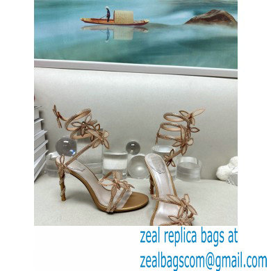 Rene Caovilla Heel 9.5cm Margot crystal Sandals butterflies Gold