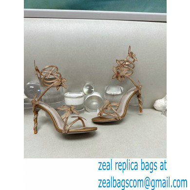 Rene Caovilla Heel 9.5cm Margot crystal Sandals butterflies Gold