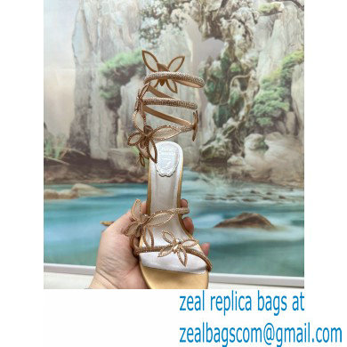 Rene Caovilla Heel 9.5cm Margot crystal Sandals butterflies Gold