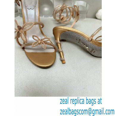 Rene Caovilla Heel 9.5cm Margot crystal Sandals butterflies Gold