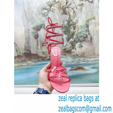 Rene Caovilla Heel 9.5cm Margot crystal Sandals butterflies Pink - Click Image to Close