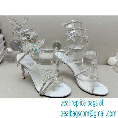 Rene Caovilla Heel 9.5cm Margot crystal Sandals butterflies White