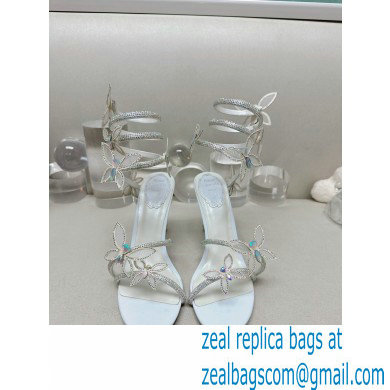 Rene Caovilla Heel 9.5cm Margot crystal Sandals butterflies White