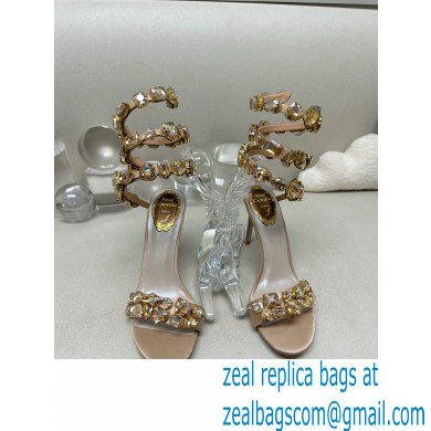 Rene Caovilla Heel 9.5cm Rhinestones Sandals Roxanne Nude