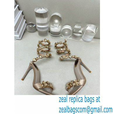 Rene Caovilla Heel 9.5cm Rhinestones Sandals Roxanne Nude