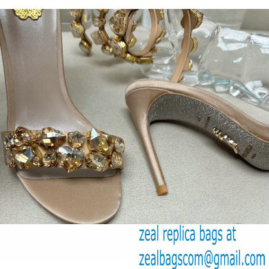 Rene Caovilla Heel 9.5cm Rhinestones Sandals Roxanne Nude