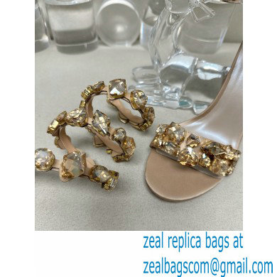 Rene Caovilla Heel 9.5cm Rhinestones Sandals Roxanne Nude - Click Image to Close