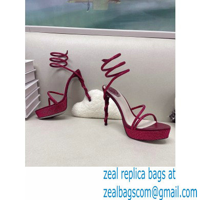 Rene Caovilla platform 13.5cm Margot crystal Sandals Satin 01