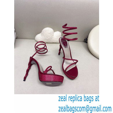 Rene Caovilla platform 13.5cm Margot crystal Sandals Satin 01