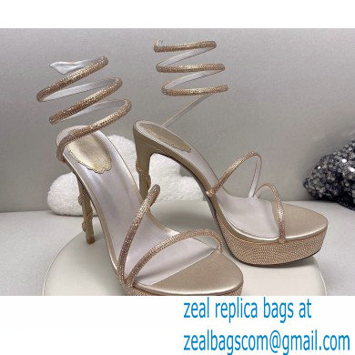 Rene Caovilla platform 13.5cm Margot crystal Sandals Satin 03