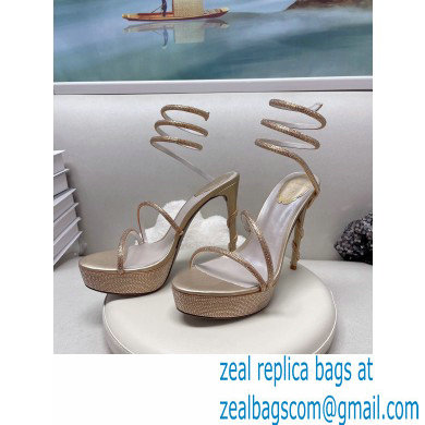 Rene Caovilla platform 13.5cm Margot crystal Sandals Satin 03