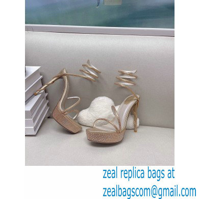 Rene Caovilla platform 13.5cm Margot crystal Sandals Satin 03