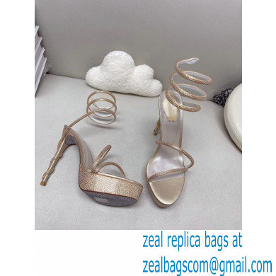 Rene Caovilla platform 13.5cm Margot crystal Sandals Satin 03