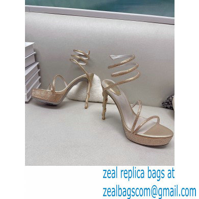 Rene Caovilla platform 13.5cm Margot crystal Sandals Satin 03