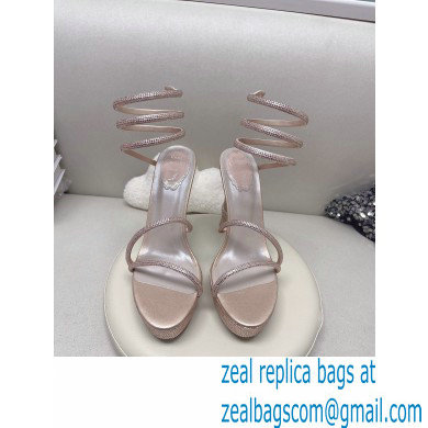 Rene Caovilla platform 13.5cm Margot crystal Sandals Satin 04 - Click Image to Close