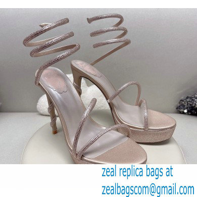 Rene Caovilla platform 13.5cm Margot crystal Sandals Satin 04