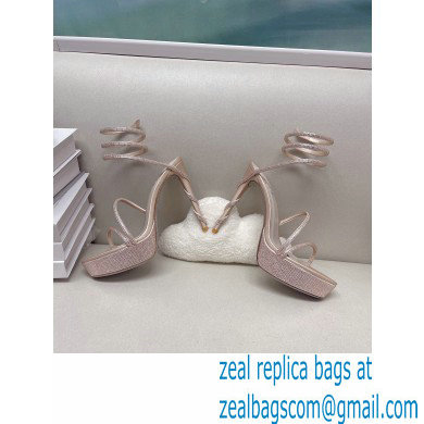 Rene Caovilla platform 13.5cm Margot crystal Sandals Satin 04 - Click Image to Close