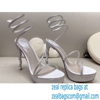 Rene Caovilla platform 13.5cm Margot crystal Sandals Satin 05