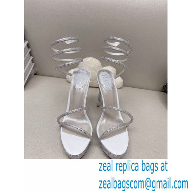 Rene Caovilla platform 13.5cm Margot crystal Sandals Satin 05