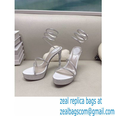 Rene Caovilla platform 13.5cm Margot crystal Sandals Satin 05