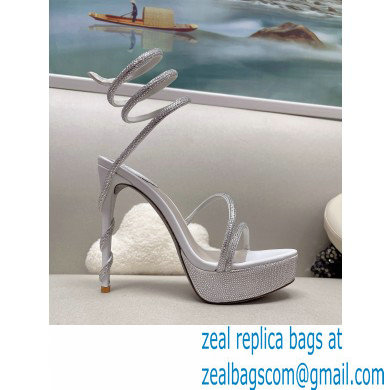 Rene Caovilla platform 13.5cm Margot crystal Sandals Satin 05 - Click Image to Close