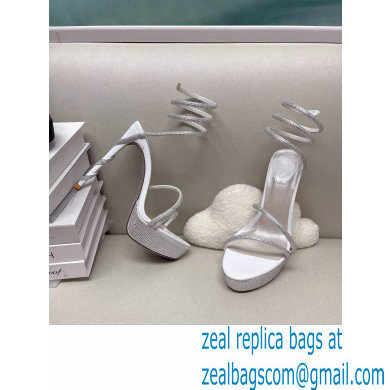 Rene Caovilla platform 13.5cm Margot crystal Sandals Satin 05