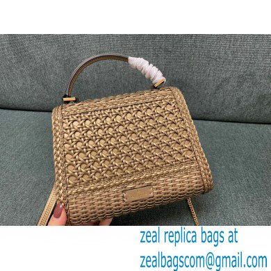 VALENTINO SMALL VSLING HANDBAG IN WOVEN METALLIC NAPPA GOLD 2023